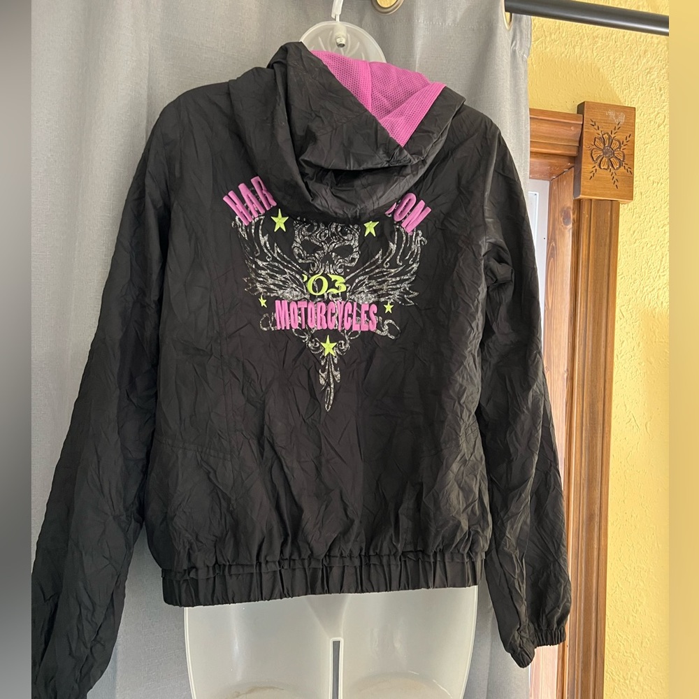 Harley Davidson Motorcycle Fill Zip Windbreaker Jacket